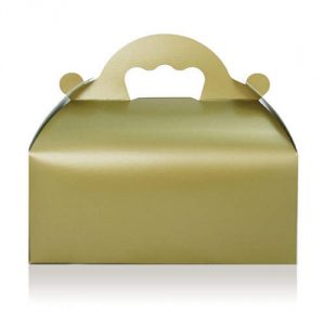 Goldene Kuchenbox mit Tragegriff