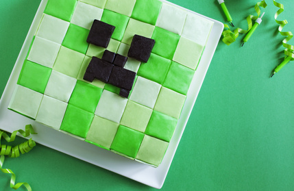 Minecraft-Torte mit FunCakes-Fondant