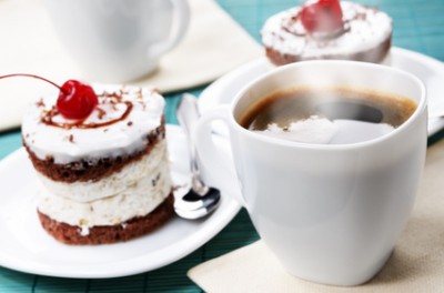 Cupcake mit Kaffee