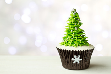Cupcake mit Weihnachtsbaum