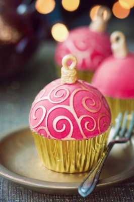 Cupcake als Weihnachtsbaumkugel