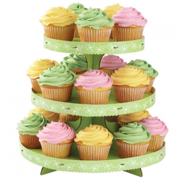 Cupcakes in Pastellfarben auf Cupcakständer