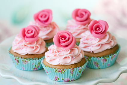 Cupcakes mit Rosendeko