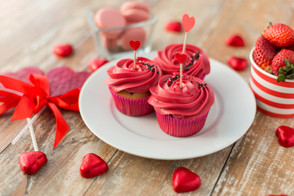 Cupcakes für Valentinstag